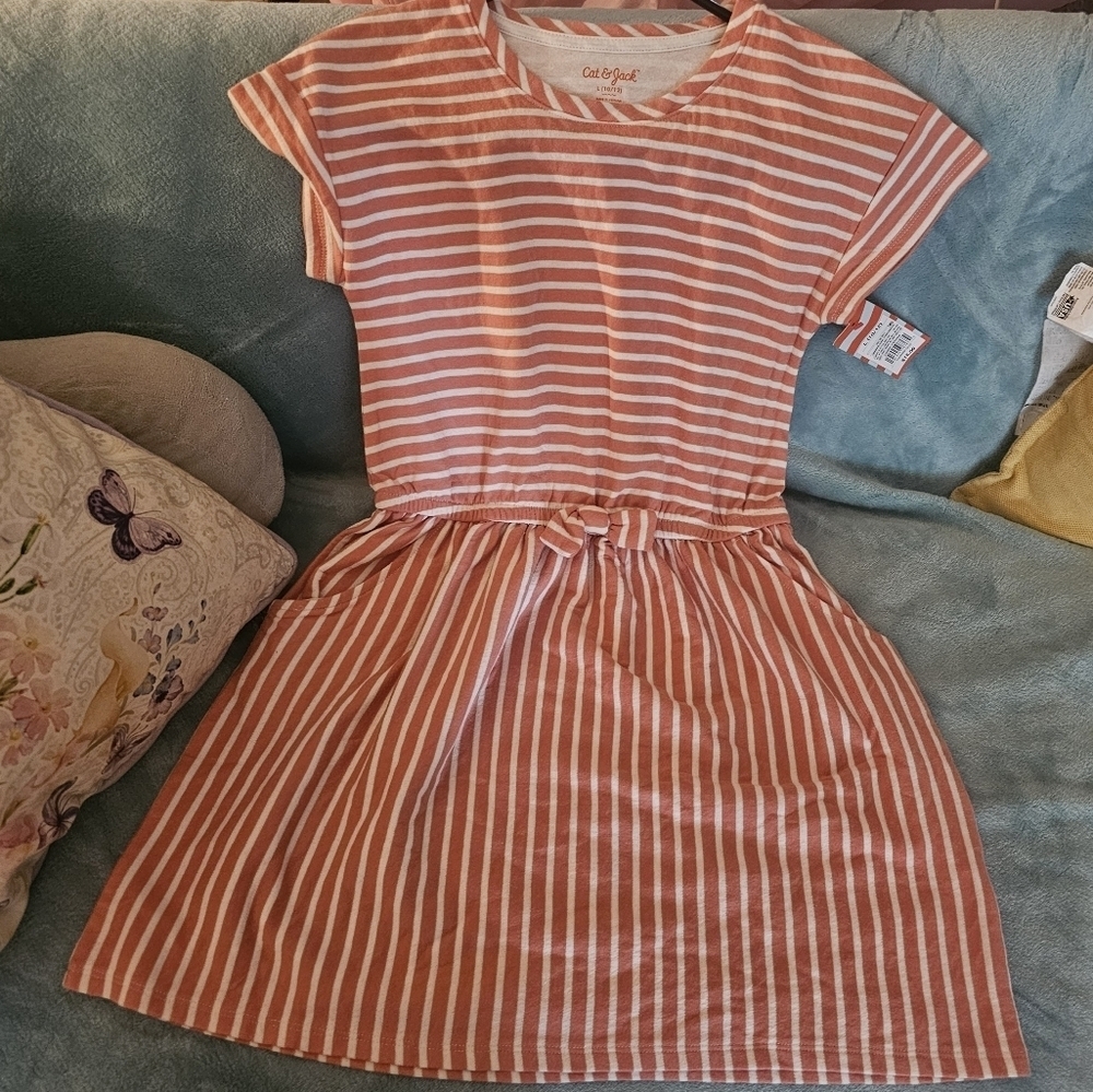 Striped Pink and White Dress